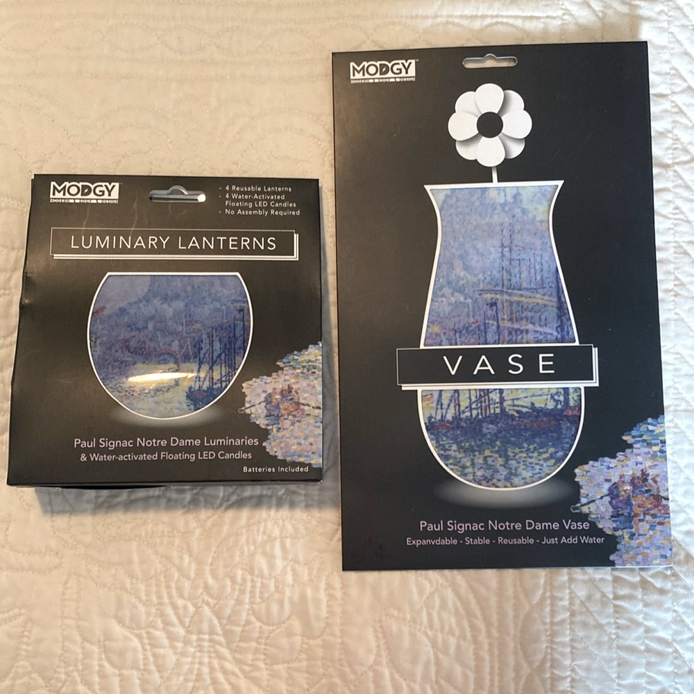 Modgy Water-Activated Floating Candles 4 Reusable Lanterns & Vase NEW IN BOX